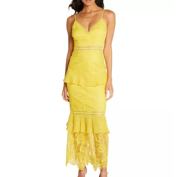 -NWT- Aidan Mattox Tiered Floral Lace Dress 2 - Picture 2 of 16